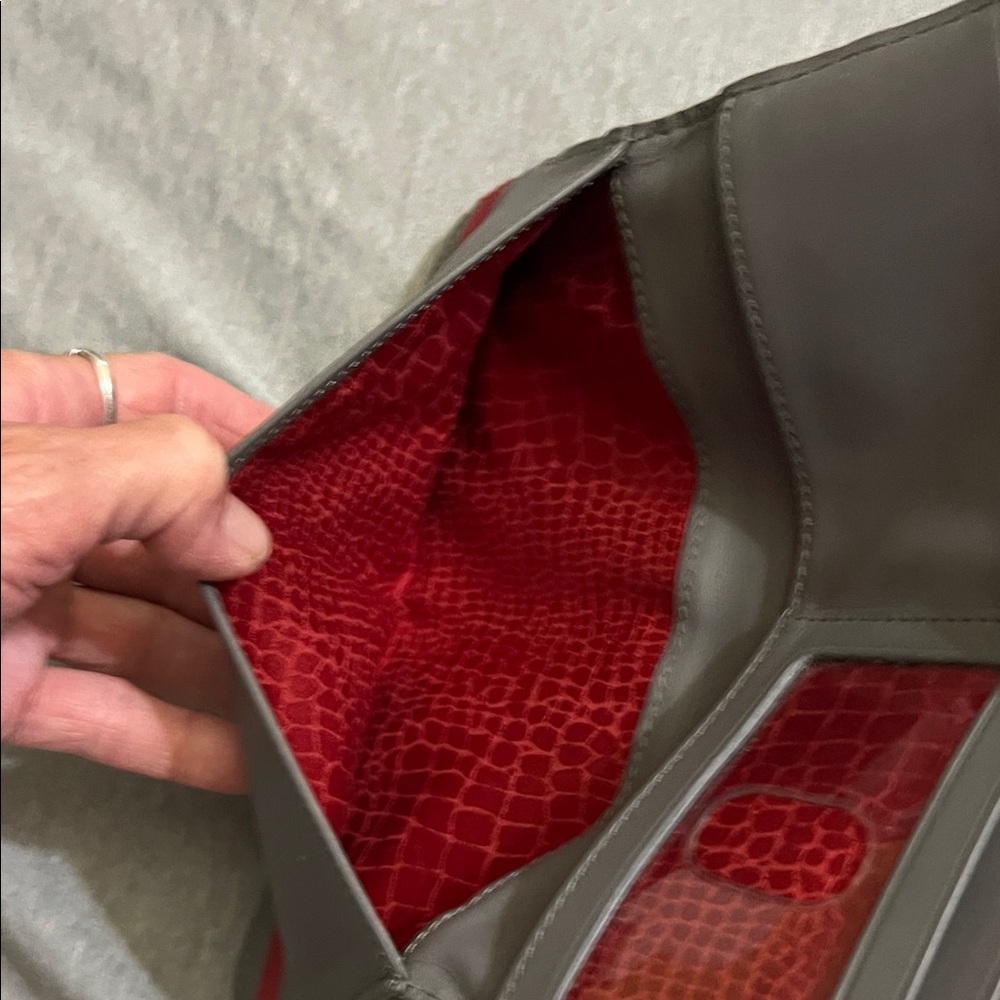 Hammitt Grey Textured Leather Zip Wallet with Silver Studs - Picture 3 of 7